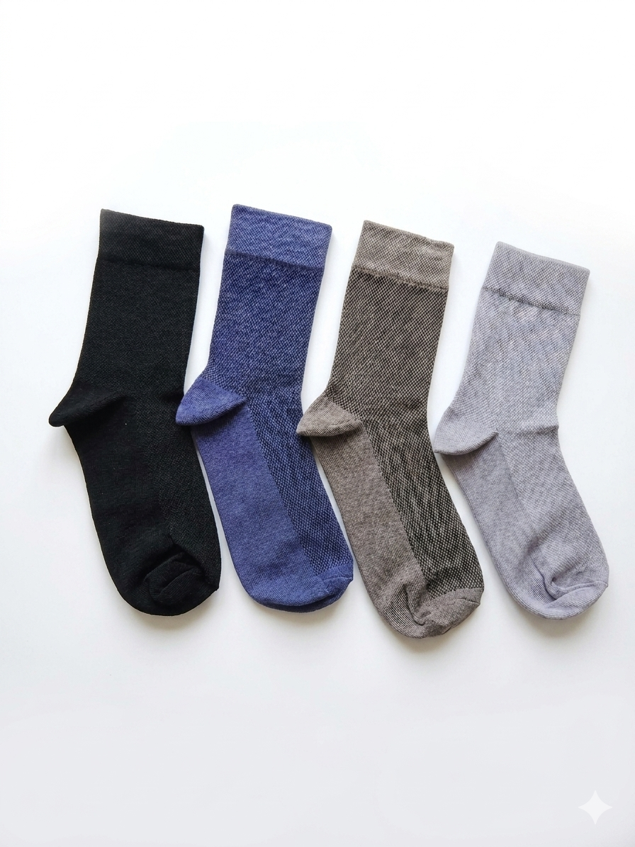 Набор носков мужских King Cotton летние 42-45 г. 4 пары Синий/Серый/Светло-серый/Черный (595S Mix-126)