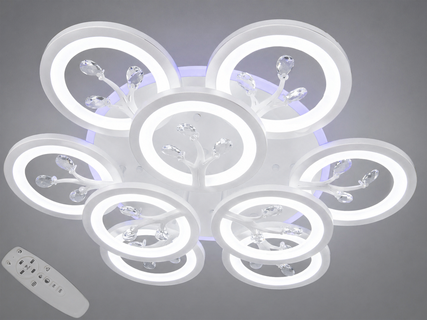 Люстра потолочная Diasha 140W димер/пульт/RGB 8135/6/3WH LED белый (33134252)