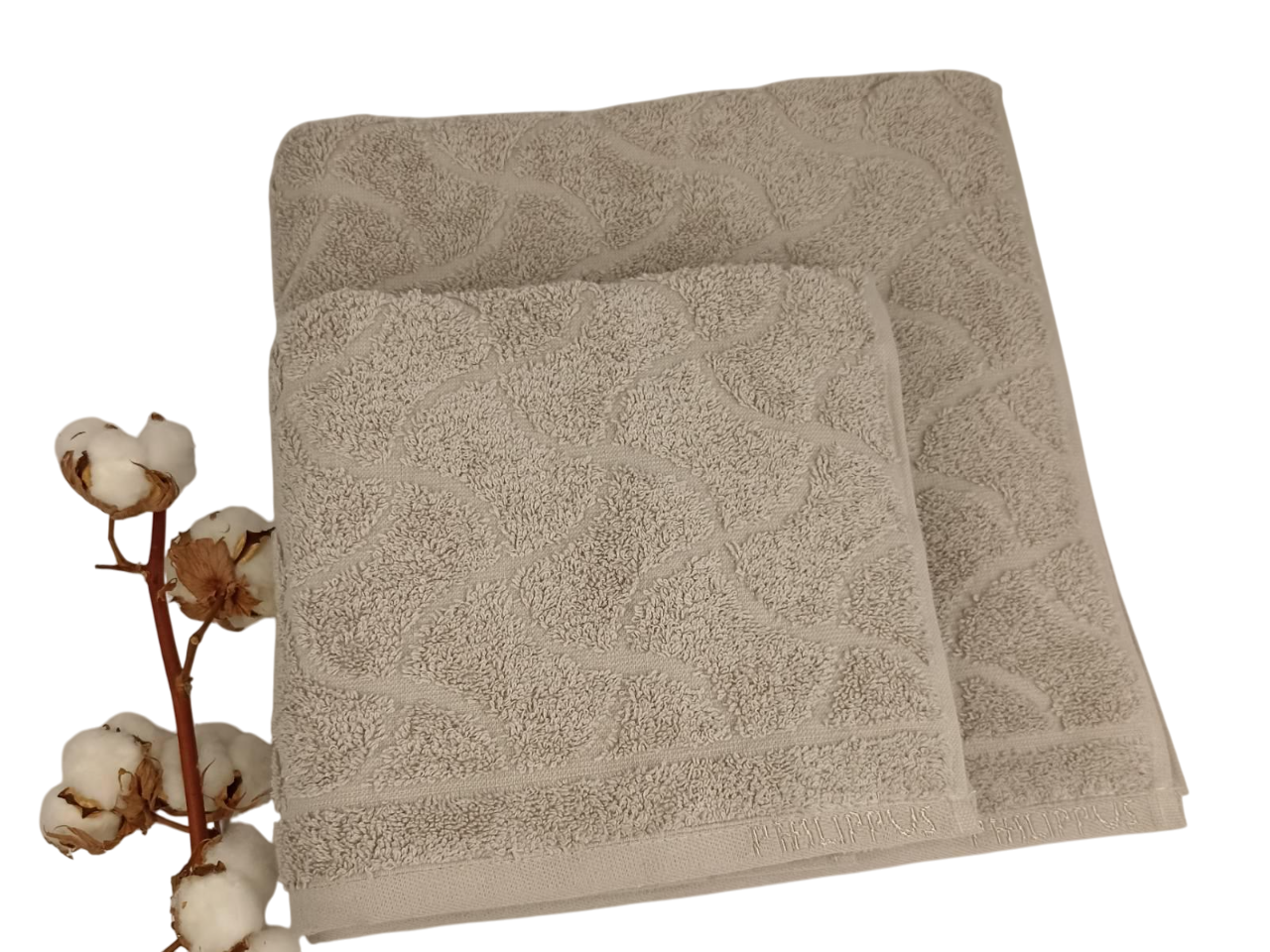 Набор полотенец Philippus Cosmos Cross Cotton подарочная коробка 2 шт. Светло-серый (A459)