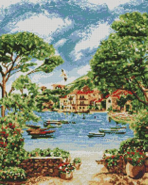 Алмазная мозаика Идейка Морская Райский уголок 40х50 см холст на подрамнике (АМ6059-mt)