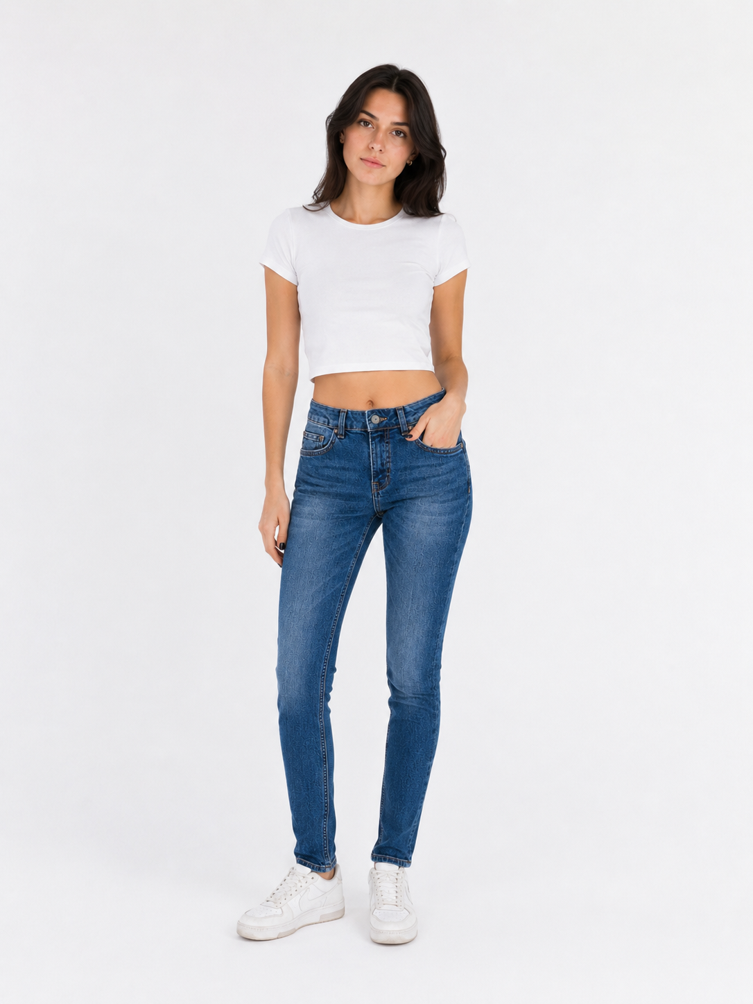 Джинсы женские Mango slim fit р. 32 Синий (26127596)