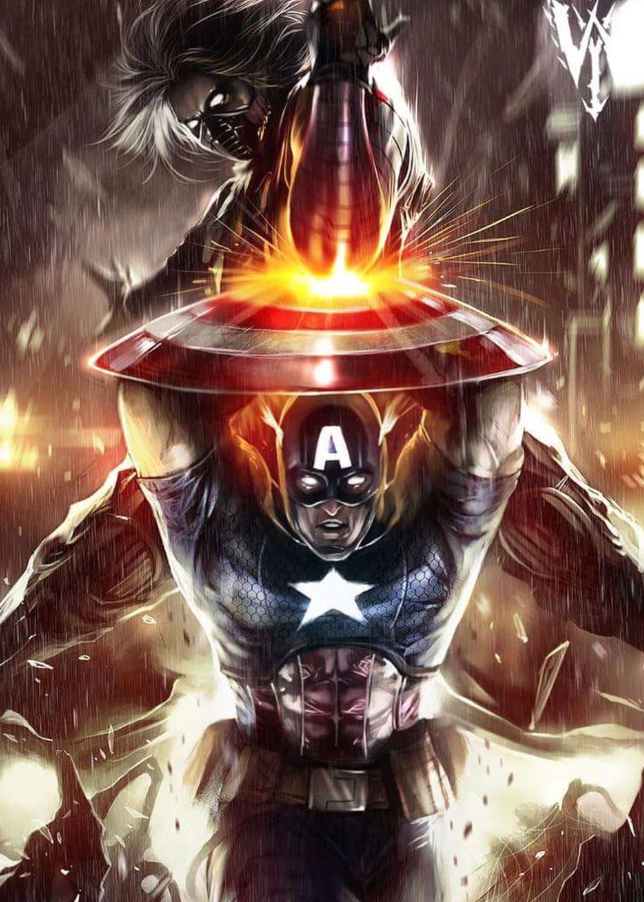 Картина постер Gee! Captain America Капитан Америка бой щит 40х60 см CA.09.027