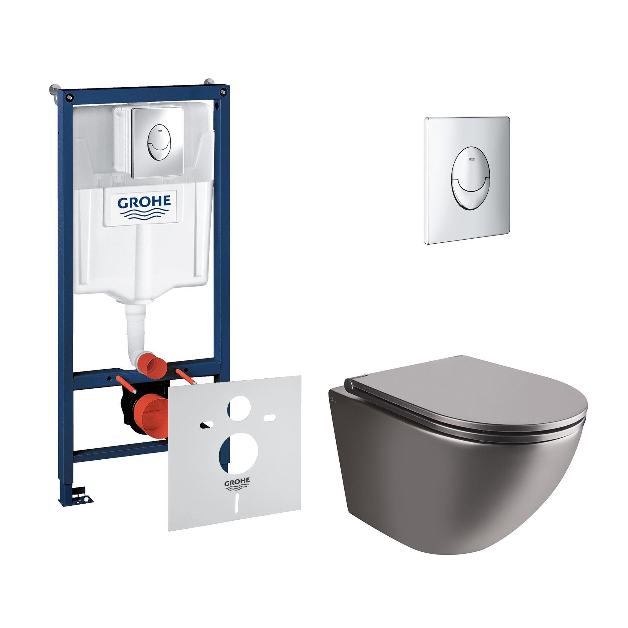 Комплект инсталляции Grohe Rapid SL 38721001QT1333046ENRMB с унитазом кнопка Хром (116292)