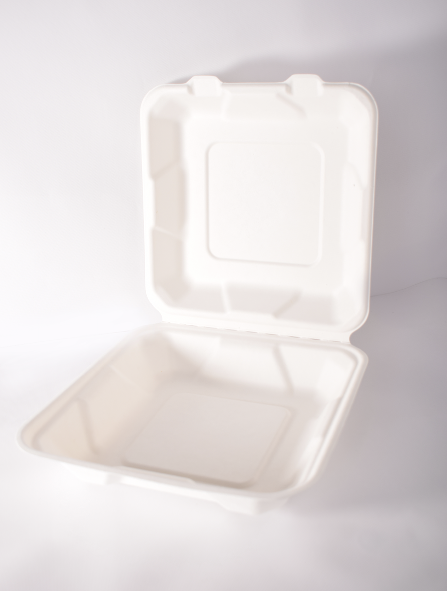 Ланч-бокс биоразлагаемый для пищевых продуктов для доставки еды из тростника 21х20х6,3 см 100 шт.