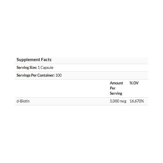 Біотин Jarrow Formulas Biotin 5000 mcg 100 Veg Caps (JRW18005) - фото 3