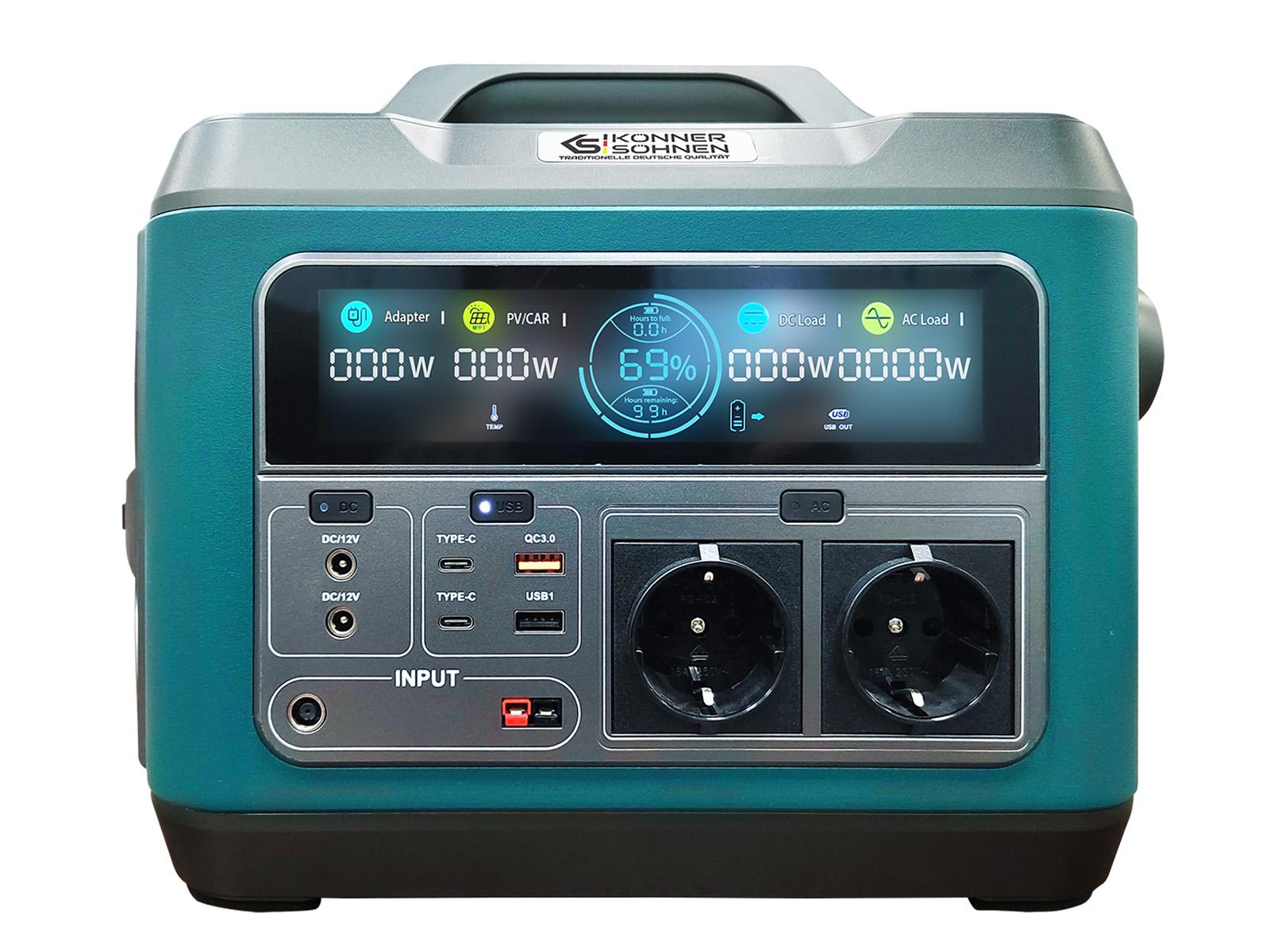 Станція зарядна Konner&SohnenKS 1200PS-FC Li-Ion 1110 Вт/год 50 А/год 22,2 В 300000 мАг 3,7 В 1200/2600 Вт (00017523)