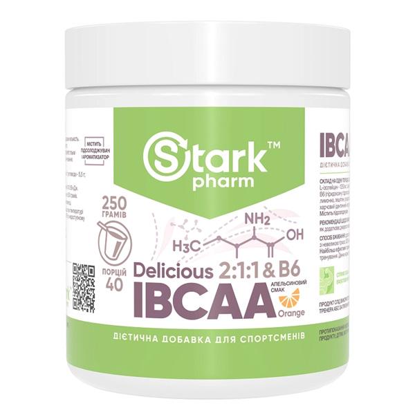 Аминокислота BCAA для спорта StarkPharm IBCAA 2:1:1 Delicious&B6 Powder Апельсин 250 г/40 порций (7373677)