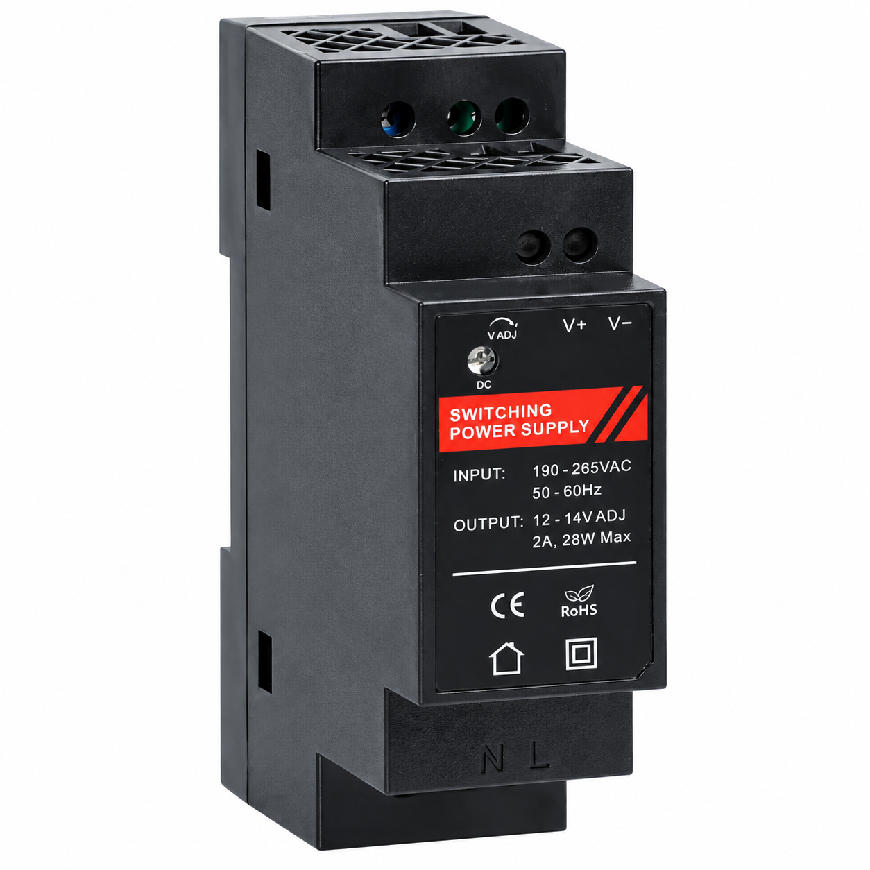 Блок питания DR12024-01 12V 2А 28 Вт установка на DIN-рейку Black (38124980)