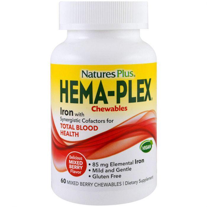 Добавка NaturesPlus Hema-Plex Ягідне асорті 60 таблеток (NAP-03768)