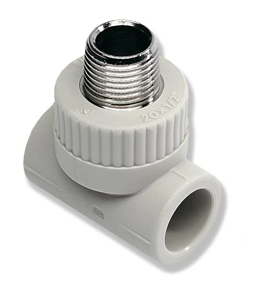 Тройник с металлической наружной резьбой Wavin Ekoplastic 25 мм Rp-1/2 (STKE02520X)