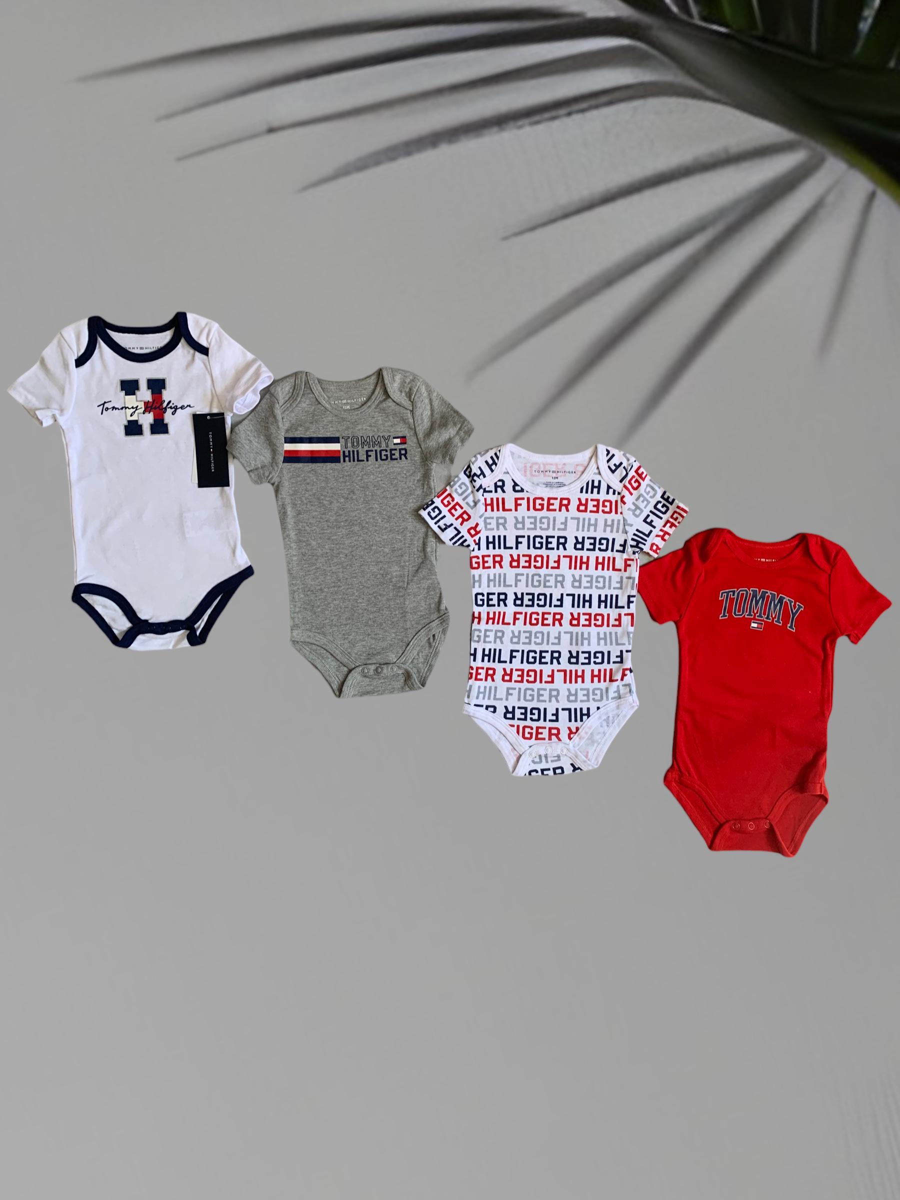 Боди Tommy Hilfigerс логотипом 12 мес 74 см 4 шт. Разноцветный  (0012586)