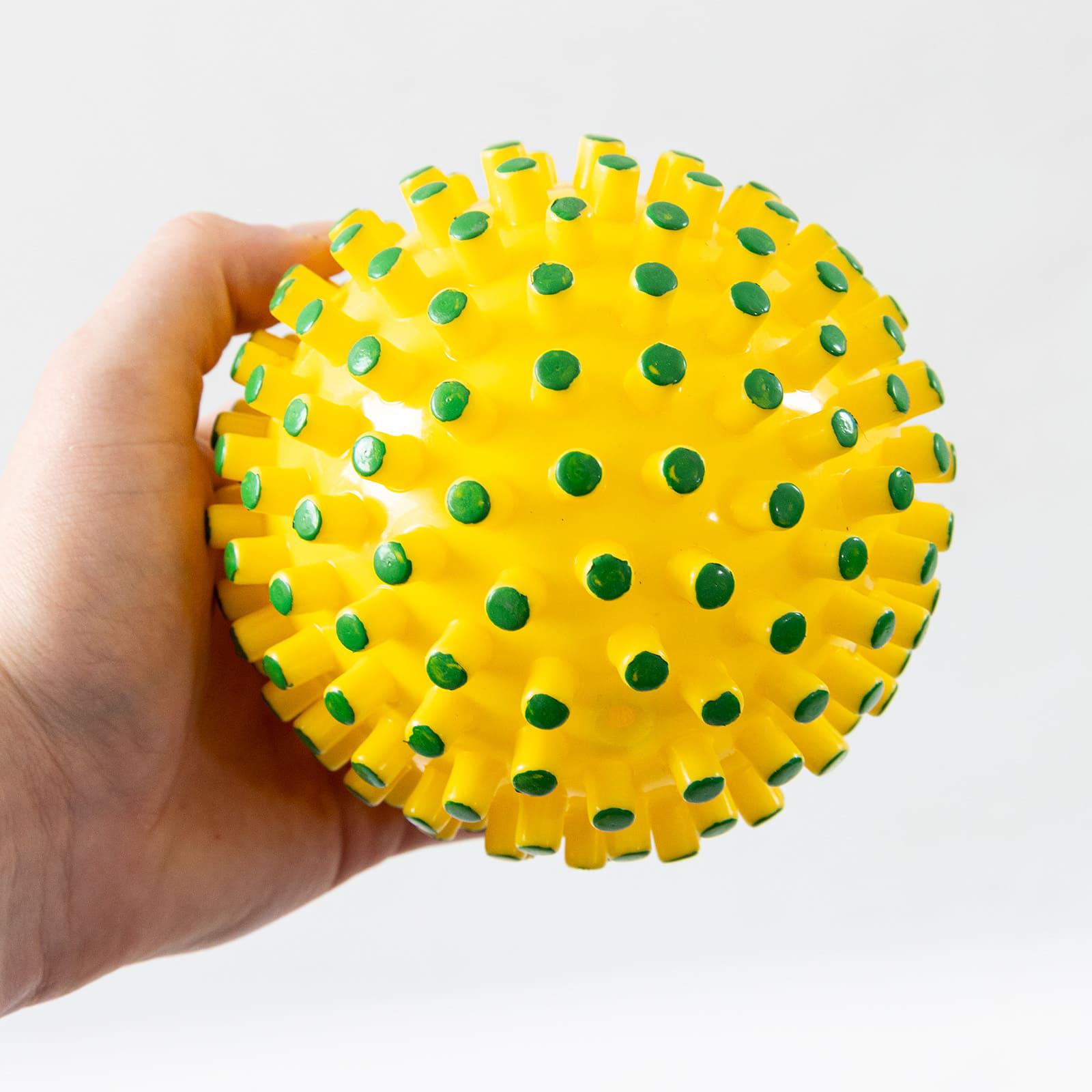 Мяч массажный надувной детский OSPORT 15 см Желто-зеленый (MS 4525) - фото 3 Мяч массажный надувной детский OSPORT 15 см Желто-зеленый (MS 4525) - фото 3