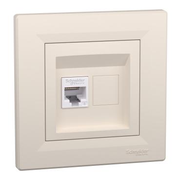 Розетка компьютерная Asfora rj45 utp 6 Кремовый