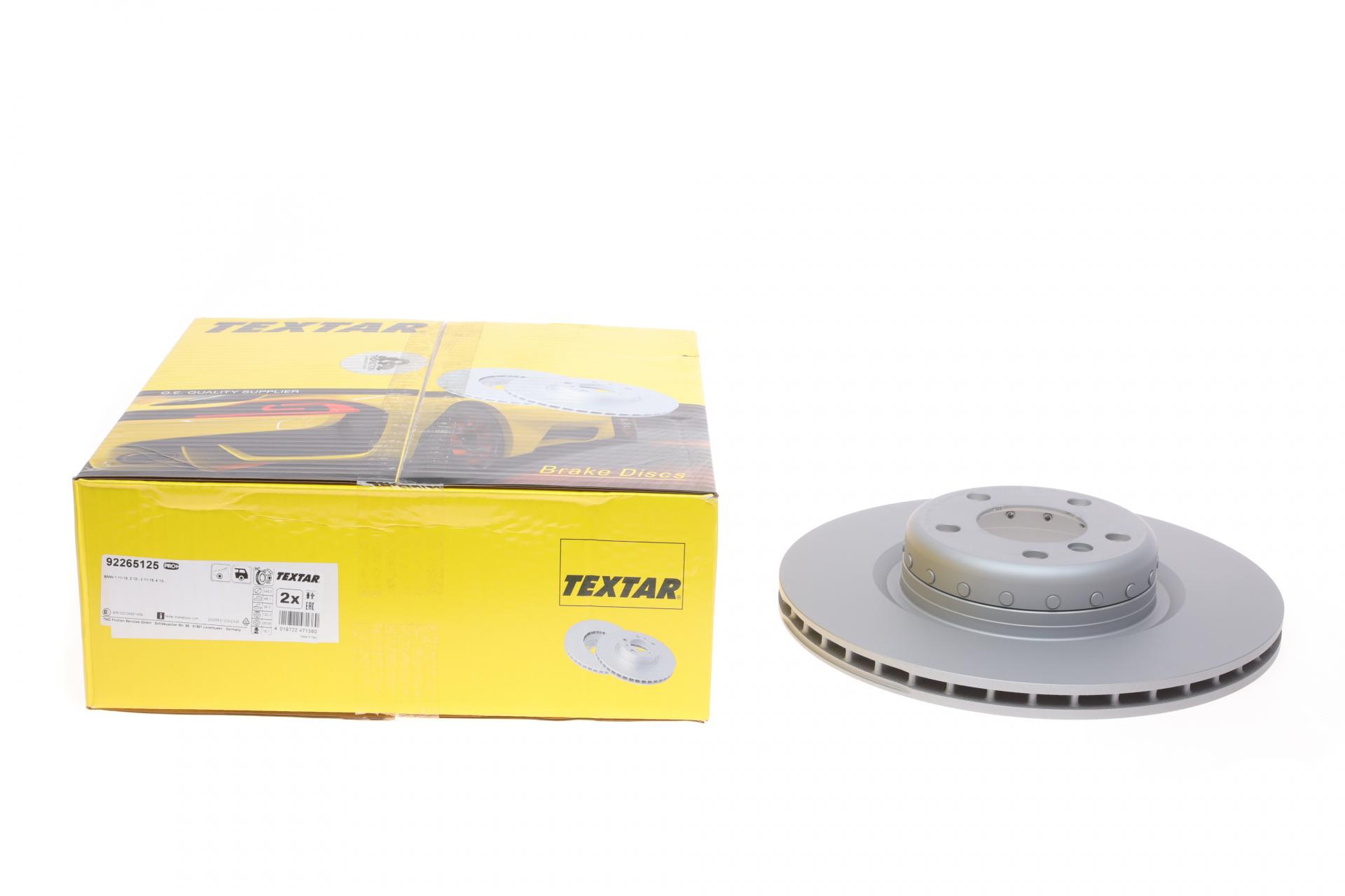 Диск тормозной задний TEXTAR для BMW 1 F20/F21/3 F30/F31/4 F32/F36 11- B37/N13/N47/N55 PRO+ 345x24 мм (92265125)