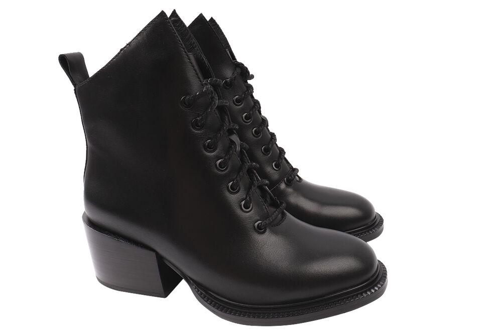 Ботильоны женские Villador из кожи на низком каблуке р. 38 Черный (1-20DH)