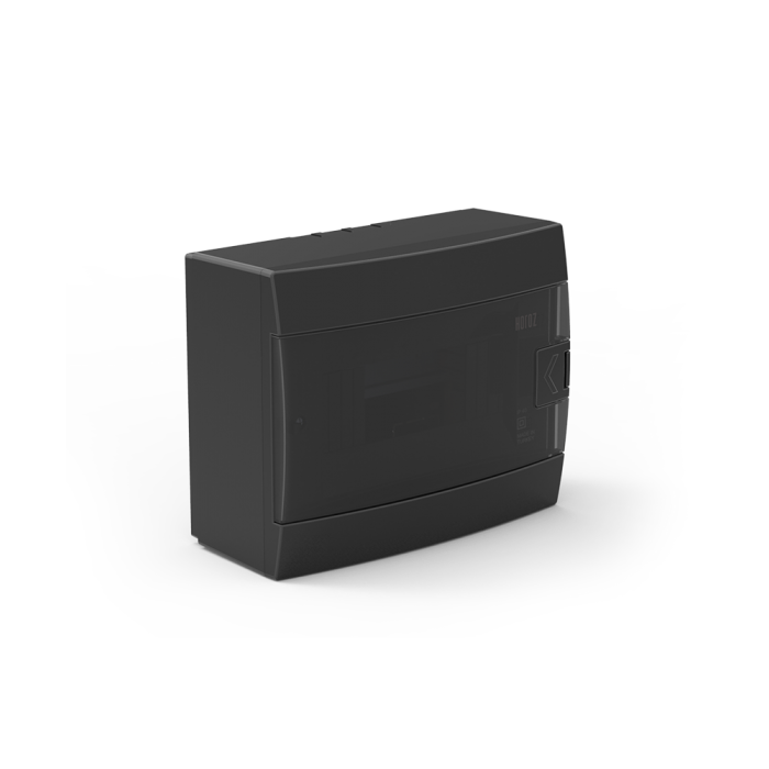 Электрический щиток наружный Horoz Electric 8 с пружинной системой блокировки Черный