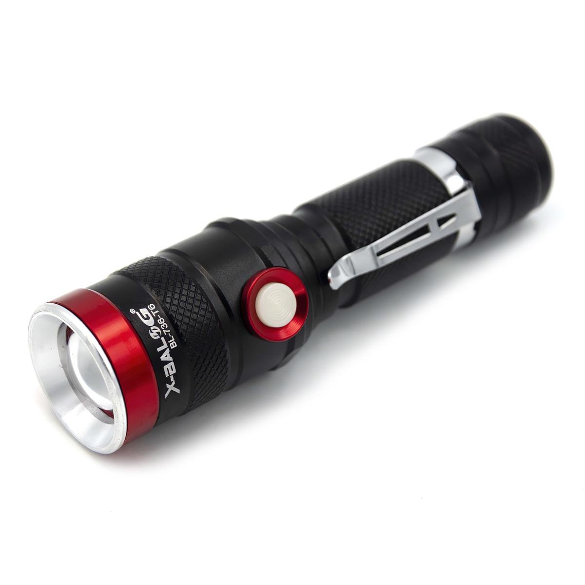 Фонарик ручной X-Balog BL-736-T6 Черный/Красный (1009095-Black)