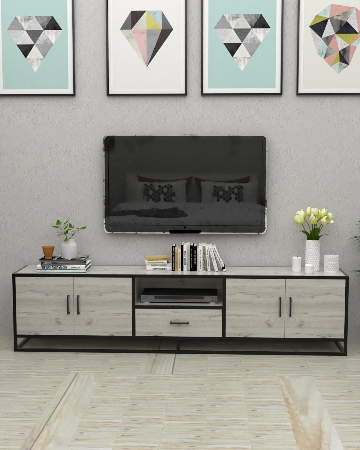 Тумба під телевізор EcoLoft Вальдор у стилі лофт (DSP-1512-2)
