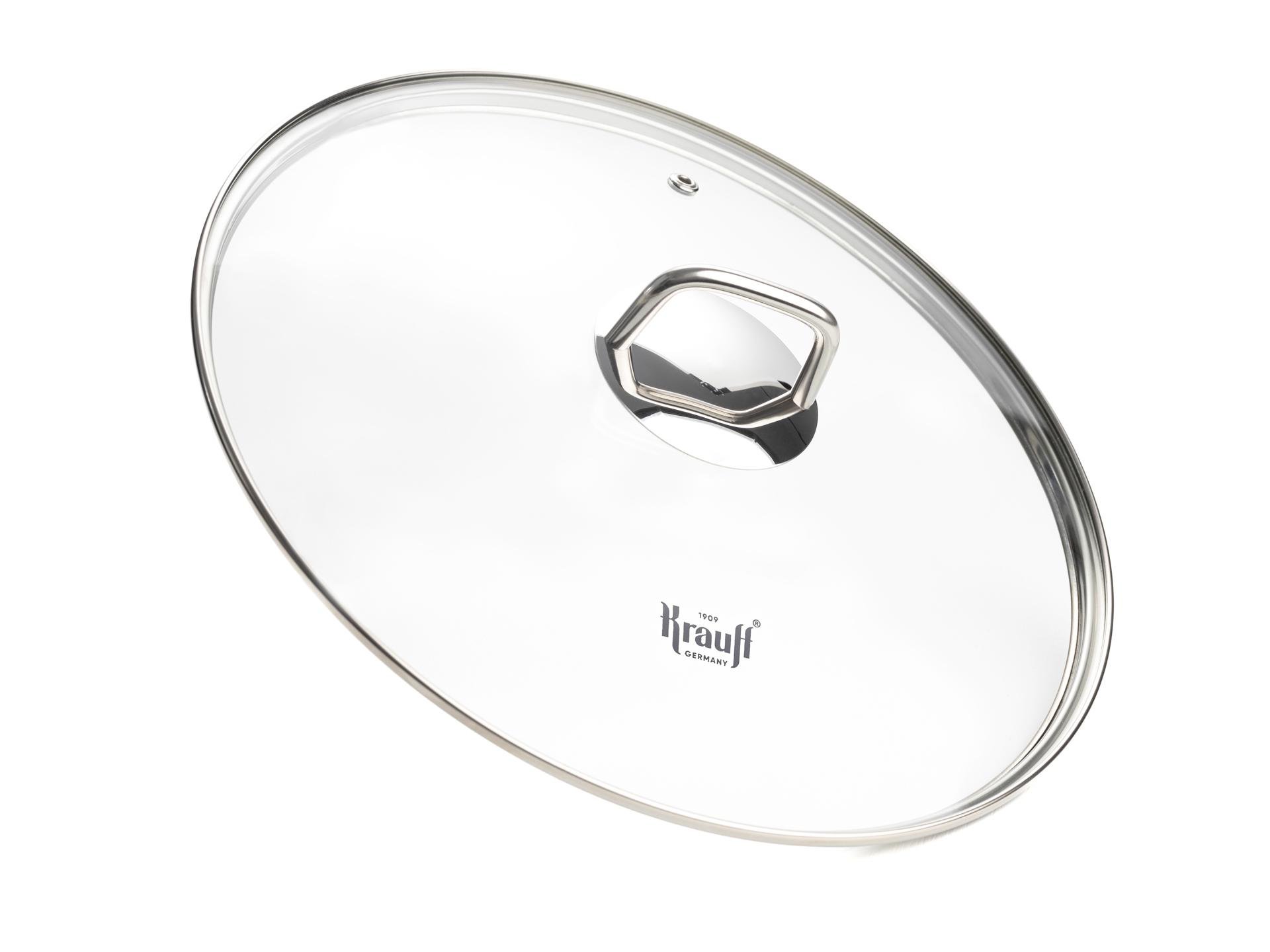 Кришка для посуду Krauff скляна з металевим обідком 28 см (29-305-038)