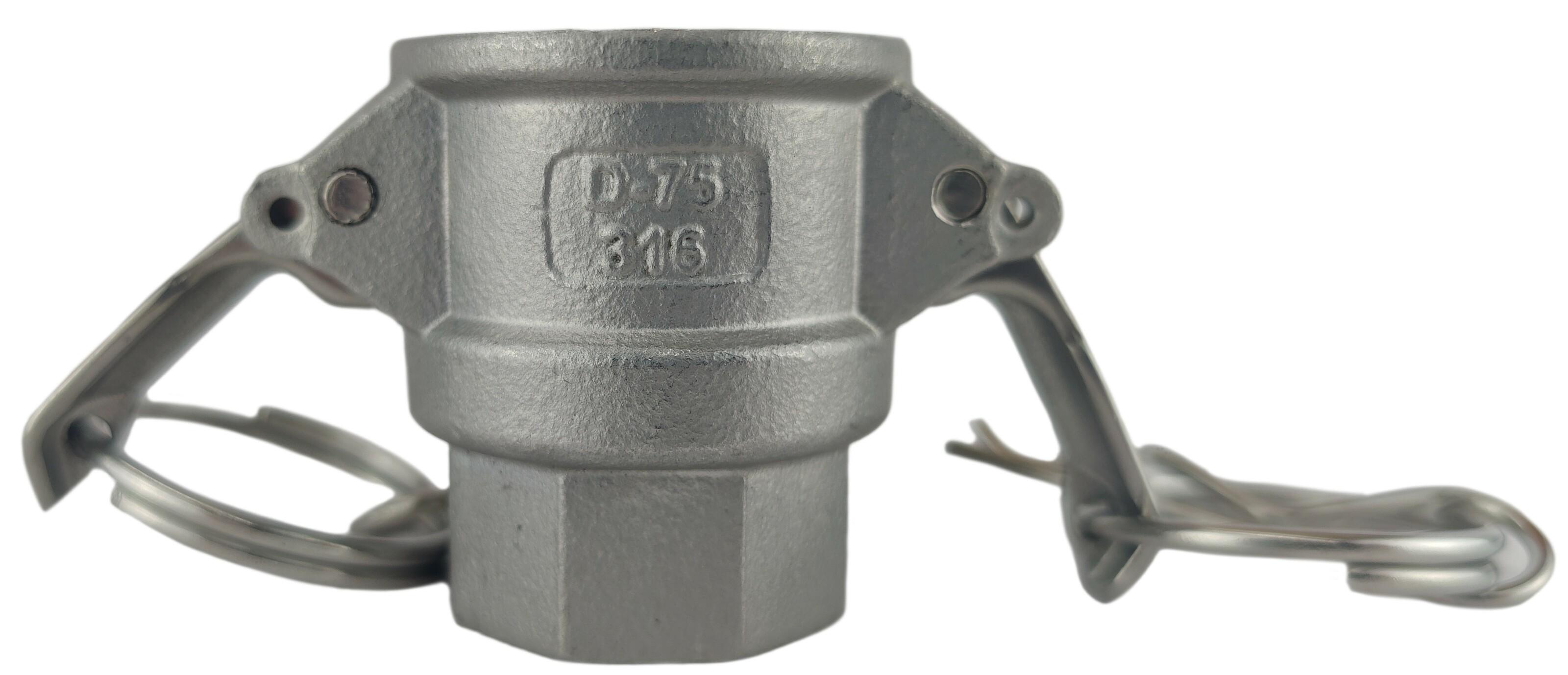 Муфта camlock тип D с внутренней резьбой BSPP ШРЗ нержавеющая сталь D-075 3/4" (50232012)
