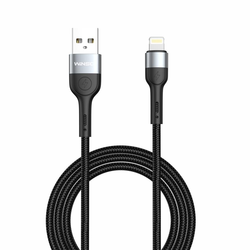 Кабель Winso Pro USB to Lightning TPE+плетение 1,2 м Черный (223122B)