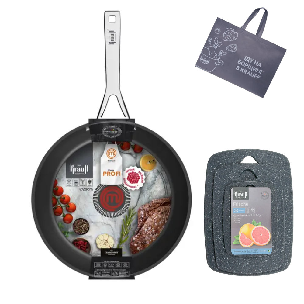 Сковорода Krauff Master Chef с антипригарным покрытием 28 см с кухонной доской (55-333-501)