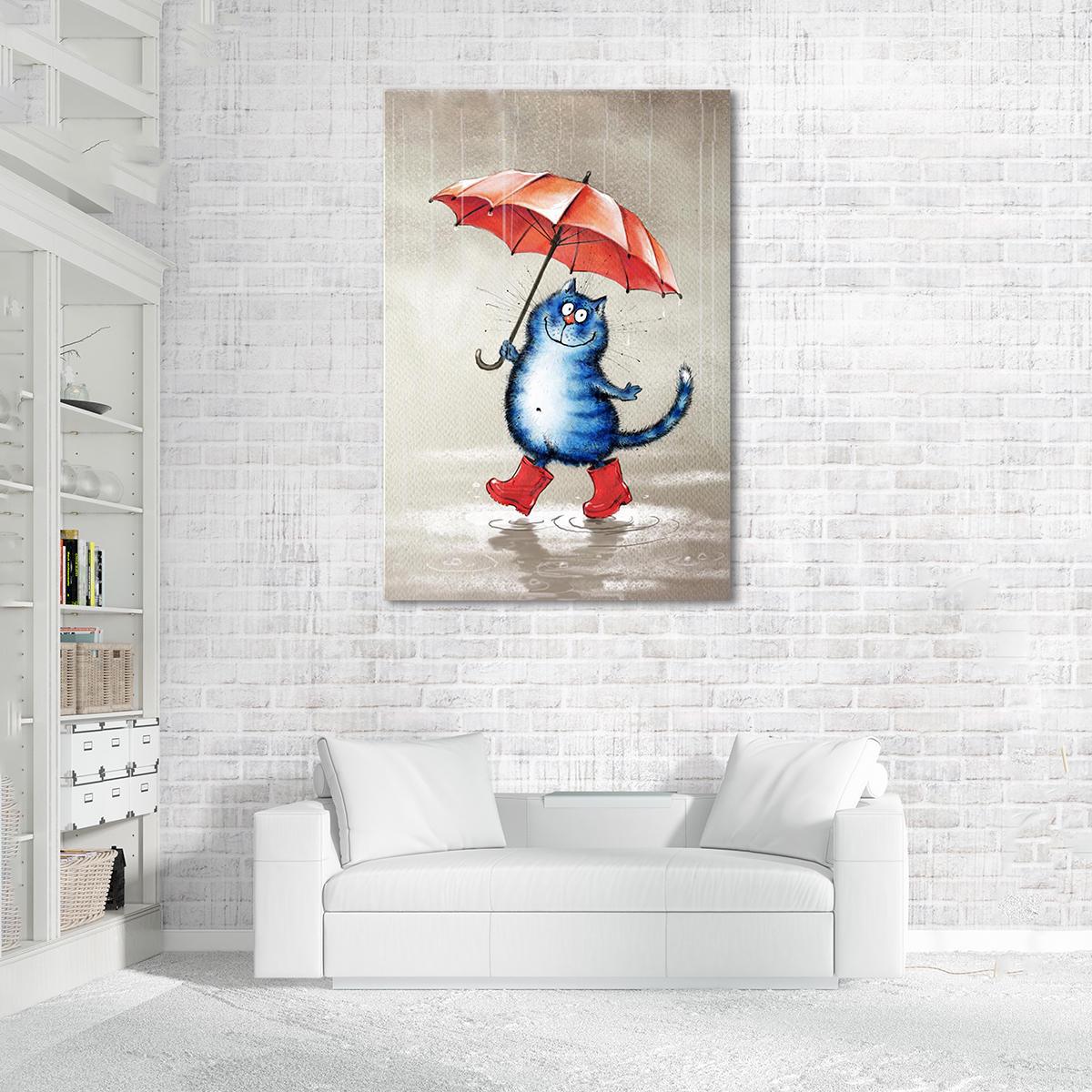 Модульная картина Прогулка под дождем 1 модуль 70x105 см