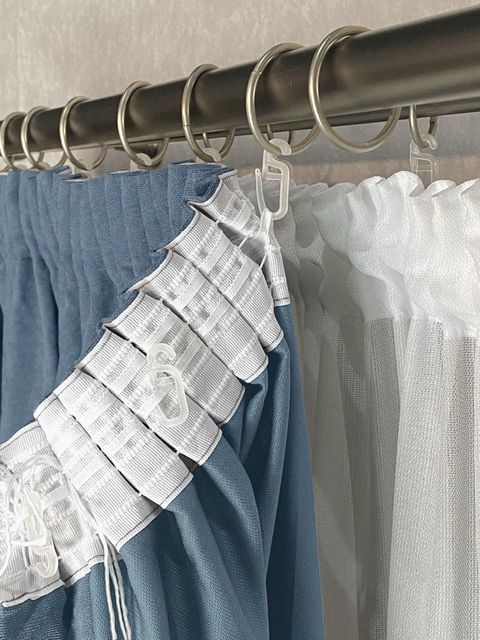 Комплект штор Diamond мікровелюр 200х280 см 2 шт. Сіро-блакитний - фото 2 Комплект штор Diamond мікровелюр 200х280 см 2 шт. Сіро-блакитний - фото 2