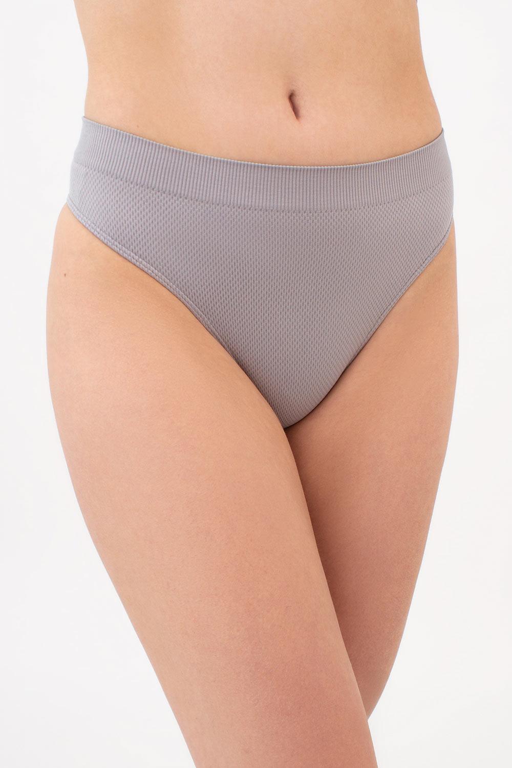 Трусики стрінги жіночі Giulia STRING BRIEFS GRAIN безшовні L/XL Grey (4823116930100)