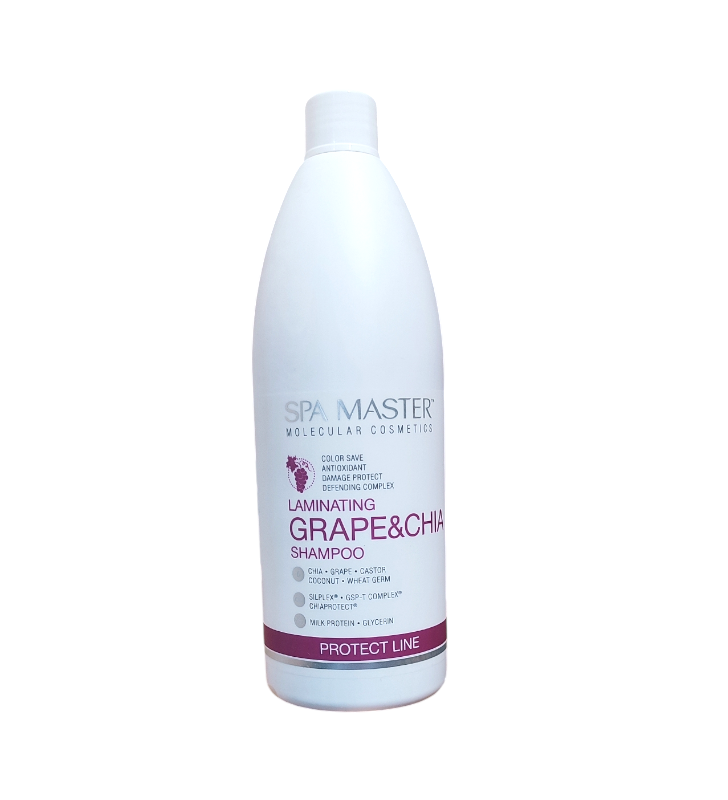 Шампунь ламинированный для защиты волос Spa Master Prof PROTECT LINE 201 SM Виноград и Чиа 970 мл Шампунь ламинированный для защиты волос Spa Master Prof PROTECT LINE 201 SM Виноград и Чиа 970 мл