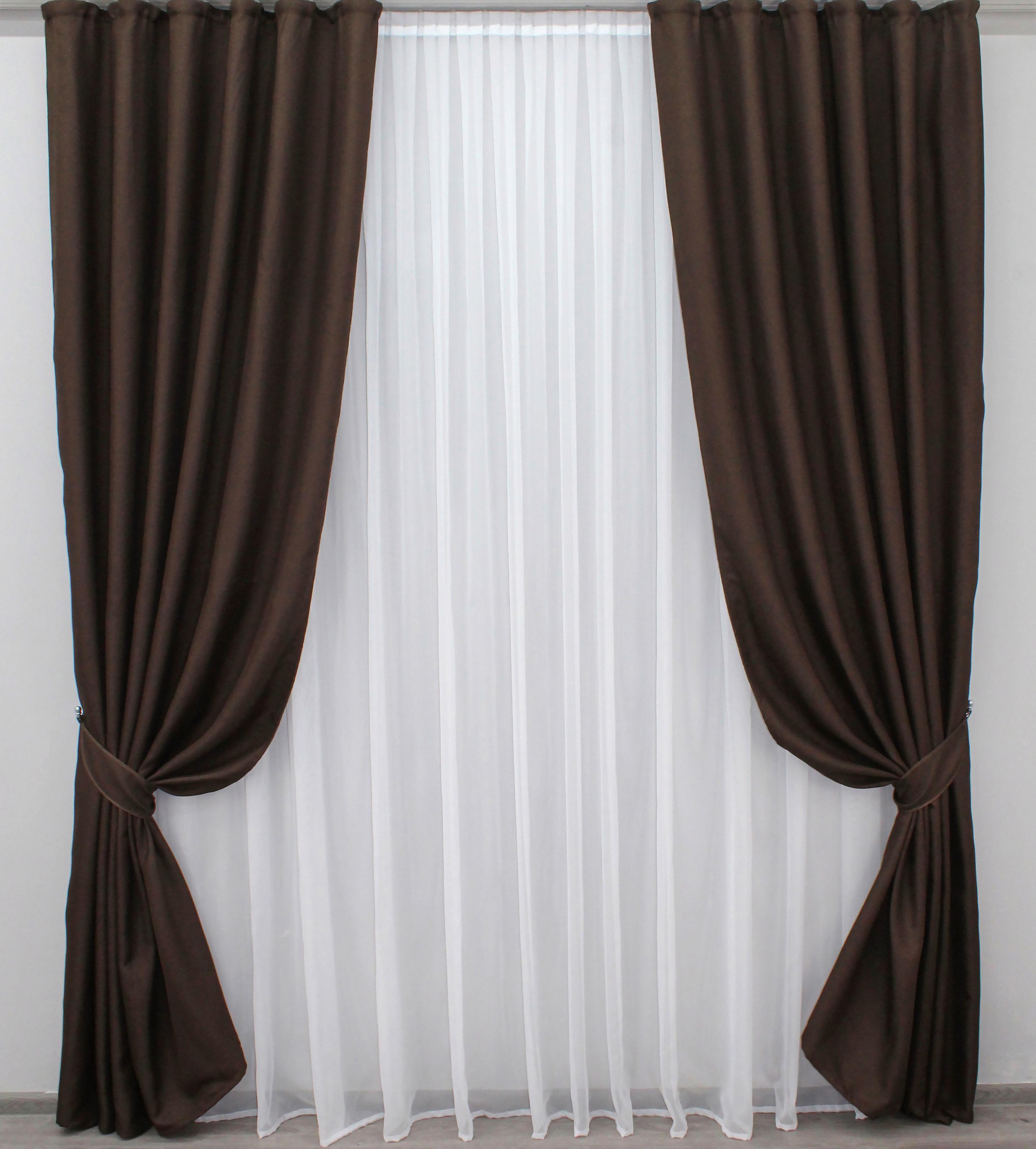 Комплект штор VR-Textil № 1180ш 100х270 см 2 шт. Венге (31-450)