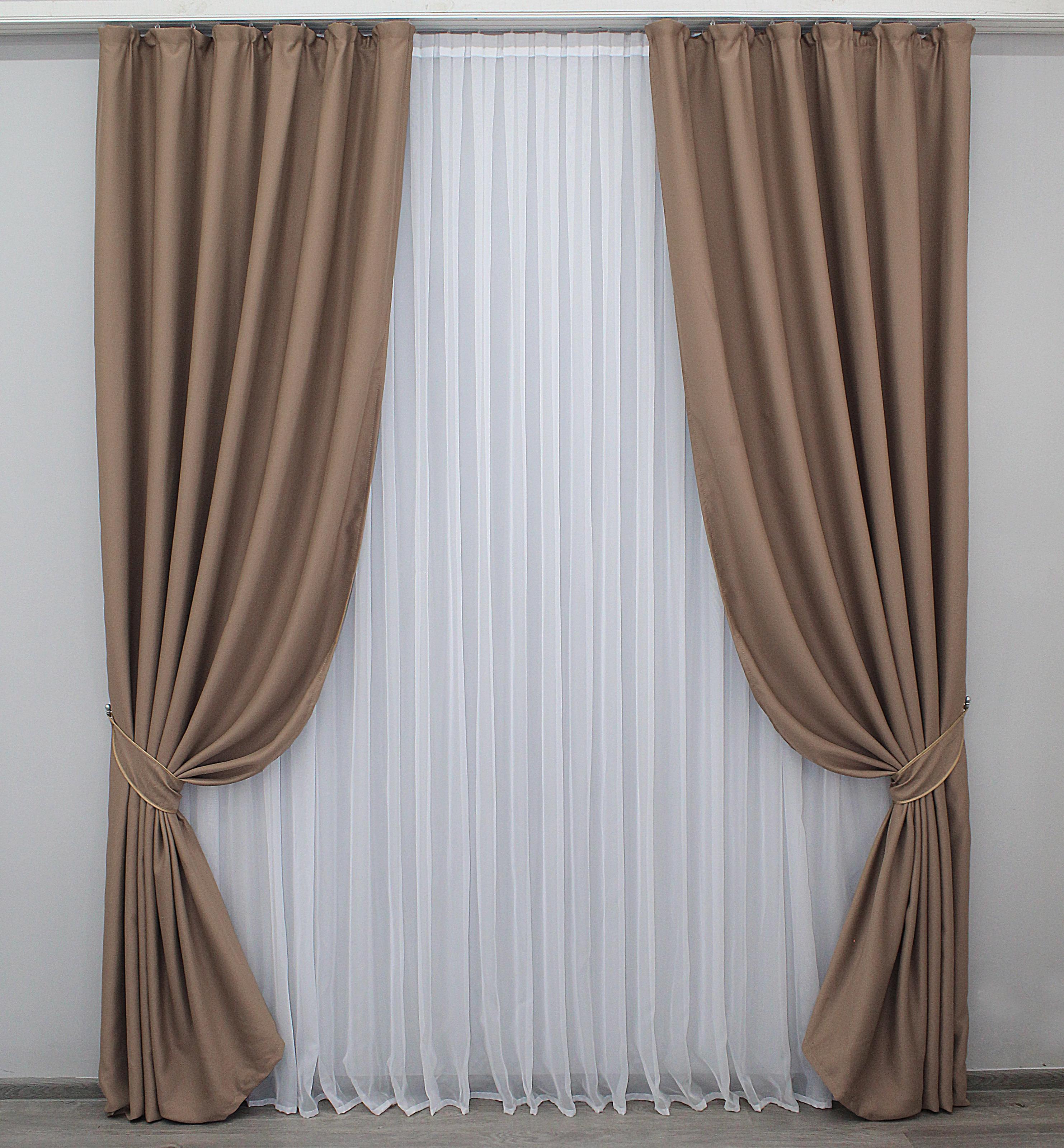 Комплект штор VR-Textil Bruno XO № 1120ш блэкаут 150х270 см 2 шт. Темно-бежевый (30-939)