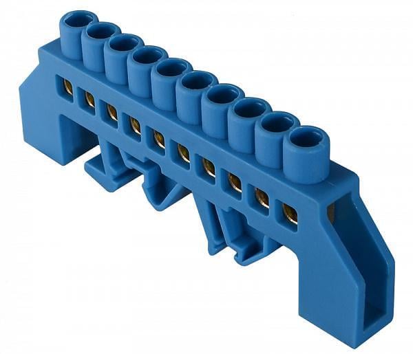 Шина нулевая АСКО-Укрем ВС-3А медь в корпусном изоляторе универсальная 10 отверстий 6х9 мм (A0150120056)