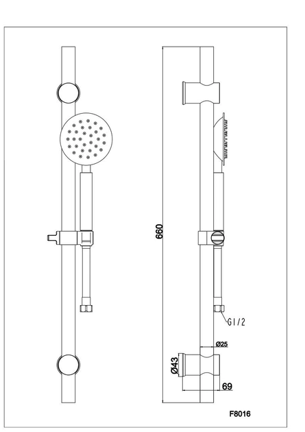 Душовий гарнітур Frap F8016 нержавіюча сталь 66 см Хром (SQ-1036525) - фото 6