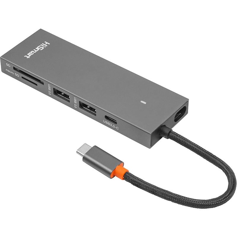 Адаптер HiSmart USB Type-C - 2 x USB 3,0 HDMI SD TF