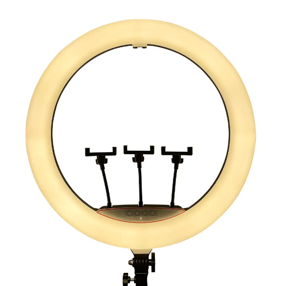 Лампа кольцевая Led 45 см сенсорная 3 режима света 3 держателя/штатив 2 м - фото 5