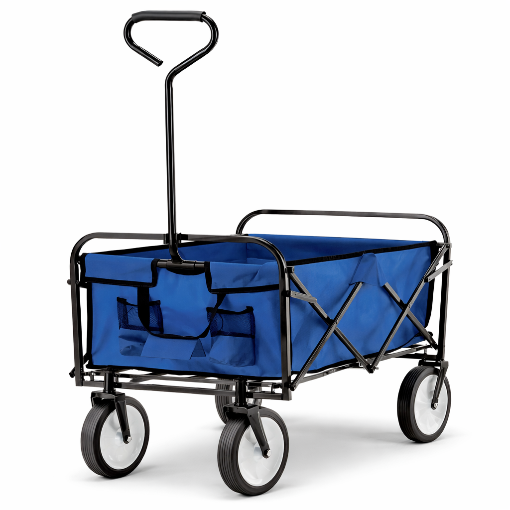 Тележка садовая GardenLine WOZ3556 116x54x90 см складная с колесами до 70 кг Синяя