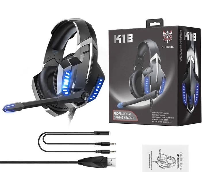 Ігрові навушники Onikuma K18 Gaming Headset LED для ПК/Android/Mac/PS4/Xbox - фото 2