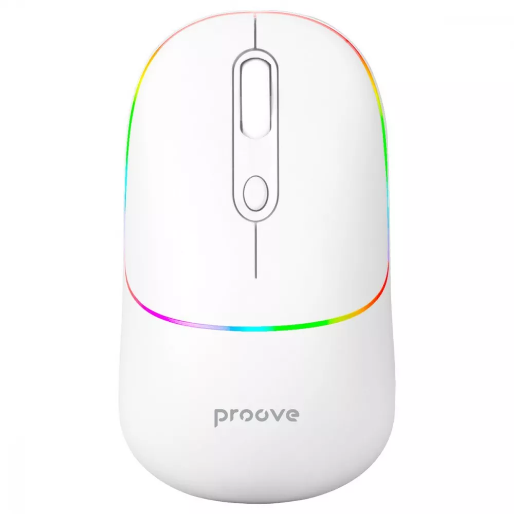 Компьютерная мышь беспроводная Proove Blink Bluetooth 5.0 800-1600dpi с RGB-подсветкой 650 мАч 4 кнопки Белый (WMBL00002002)