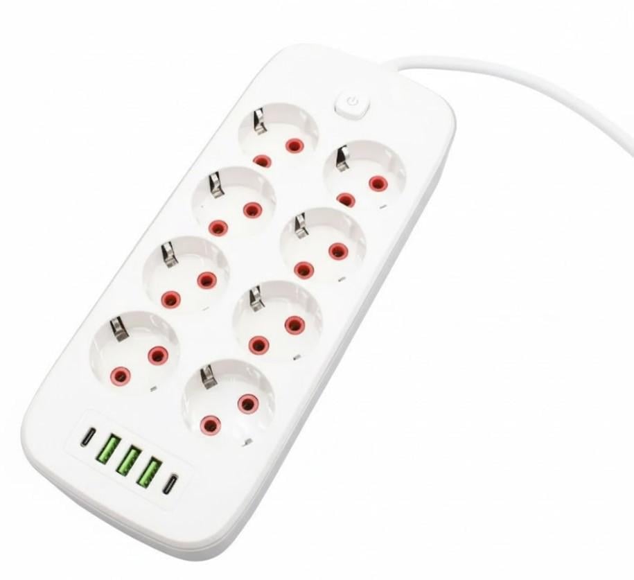 Удлинитель сетевой Power Socket 8 розеток и 3 USB 2500W 5 м (2104618792) - фото 5
