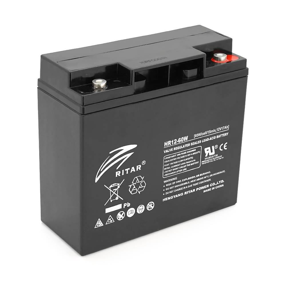 Батарея акумуляторна AGM RITAR HR12-60W 167 Q4 12V 17,0Ah 4,80 кг 181x77x167 мм Black (31861)