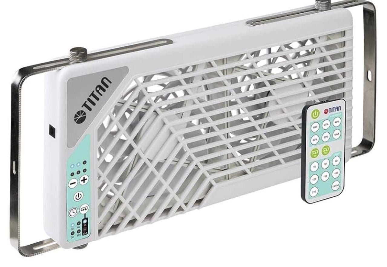 Вентилятор двойной оконный для автофургонов и кемперов Titan TTC-SC21/V3.0+ с пультом ДУ 2х140 мм (2902593801)