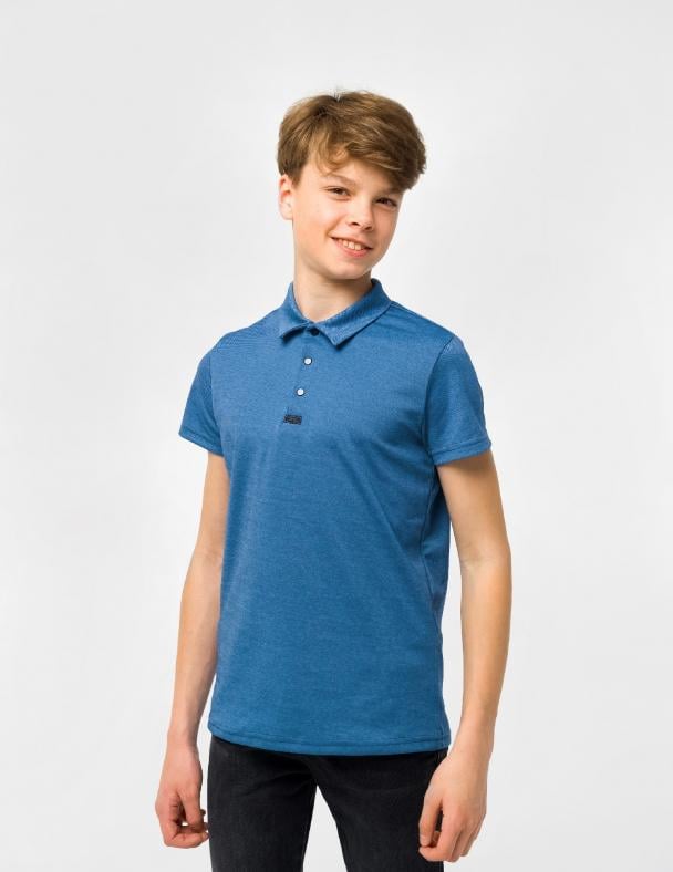 Футболка-поло для мальчика Smil Интерлок 152 см Темный джинс (114719)