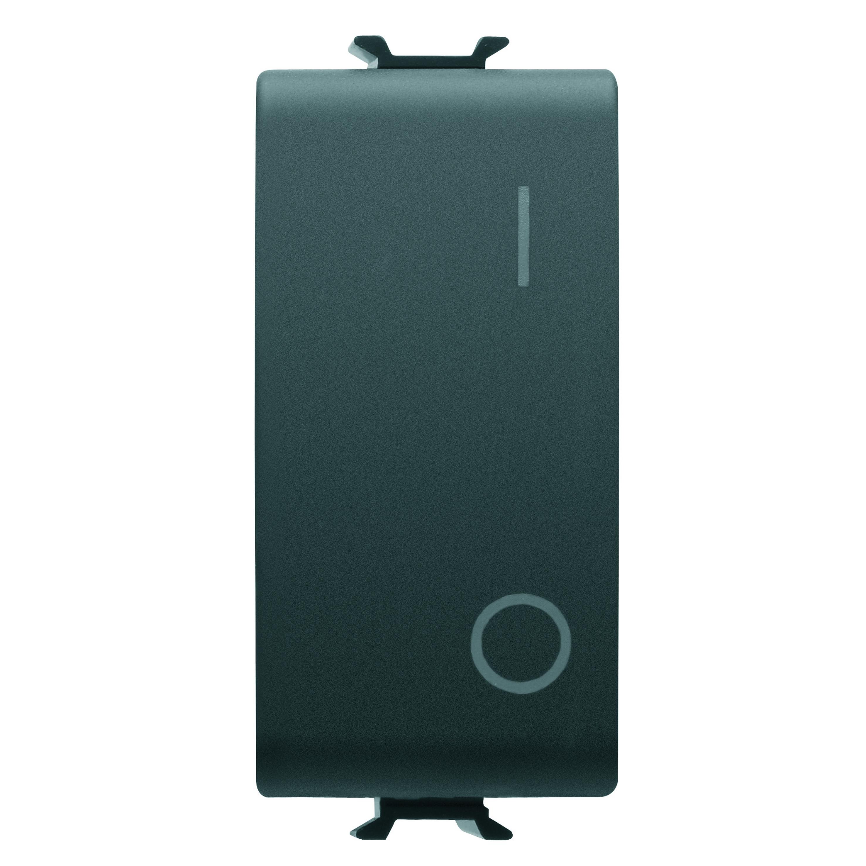 Выключатель одноклавишный Gewiss Chorusmart 1 модуль технополимер Черный (GW12004) Выключатель одноклавишный Gewiss Chorusmart 1 модуль технополимер Черный (GW12004)