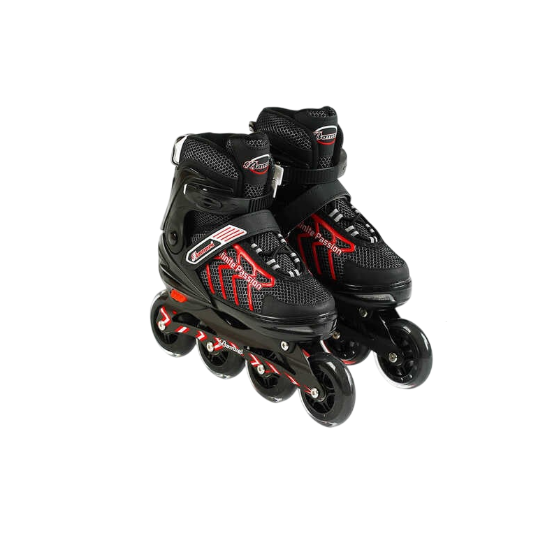 Ролики Best Roller колеса PU d 9 см/алюмінієва рама підшипник ABEC-7 d 9 см 27-29 см XL р. 42-44 Black/Red (166583)