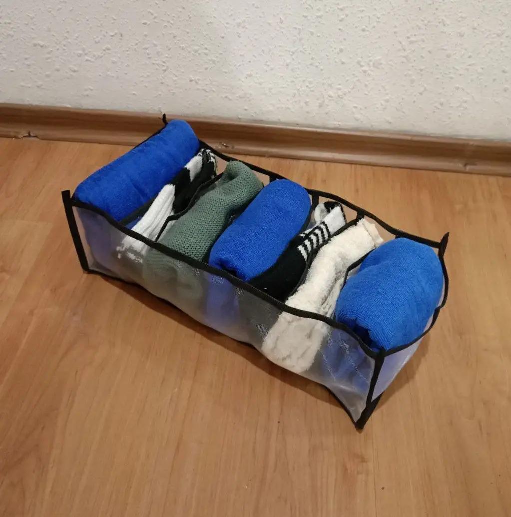 Органайзер для нижнего белья сетчатый 7 ячеек 36х16х12,5 см Белый/Черный (ОДШ-308-31) - фото 5 Органайзер для нижнего белья сетчатый 7 ячеек 36х16х12,5 см Белый/Черный (ОДШ-308-31) - фото 5