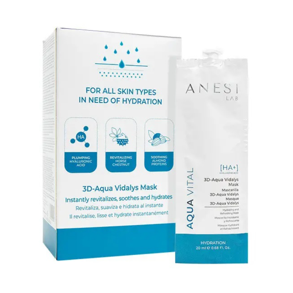Гель-крем-маска освіжаюча та відновлююча Anesi Lab 3d-Aqua Vital Vidalys Mask 1х20 мл