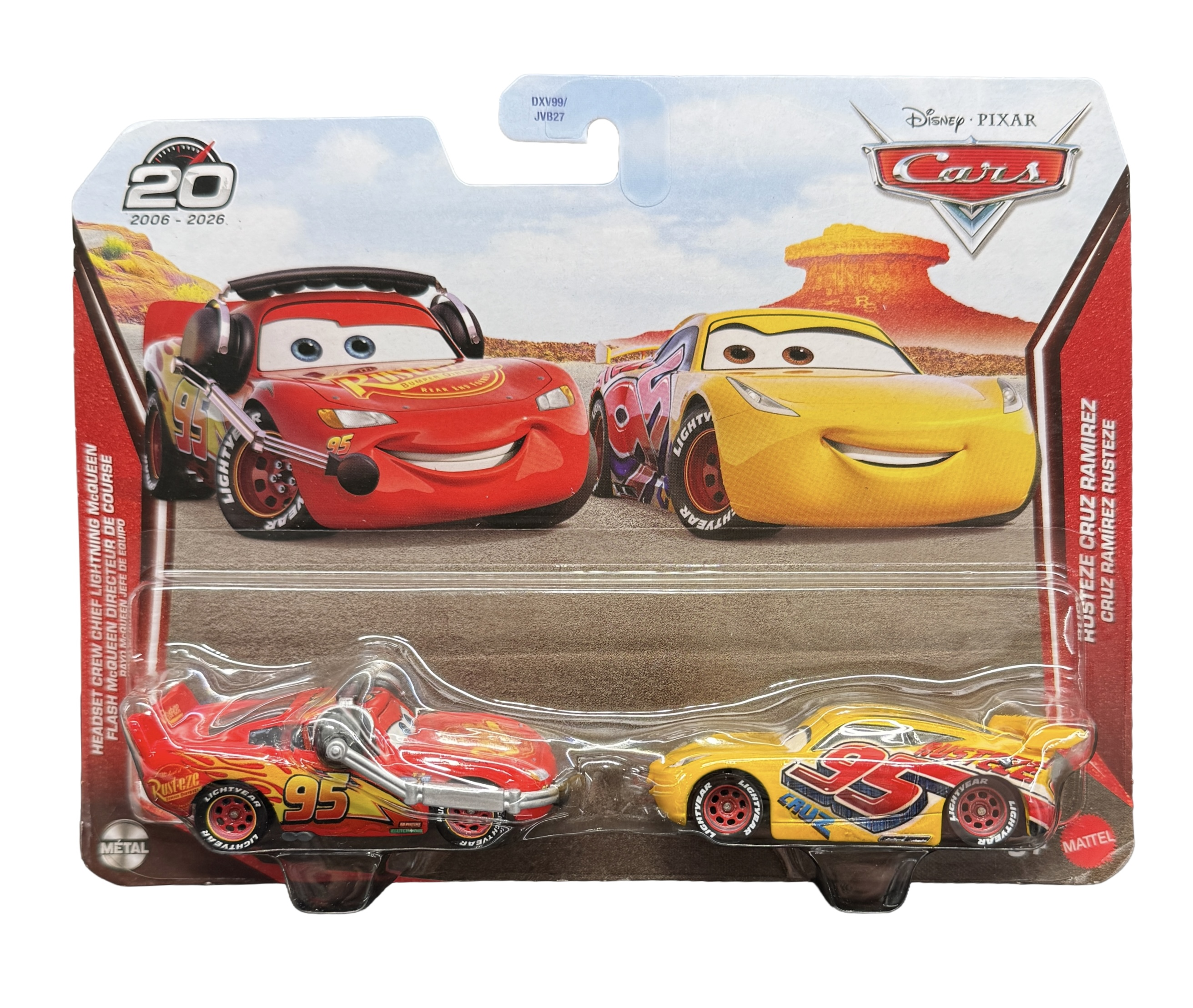 Набор машинок Mattel Disney Pixar Cars McQueen & Cruz Ramirez Маквин и Круз Рамирес Коллекция 2026 к 20-летию Тачки (35741326)