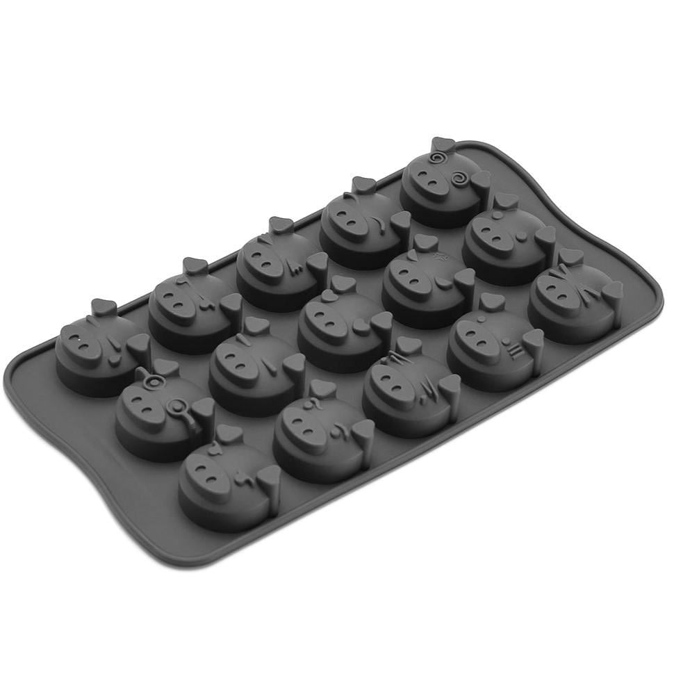 Форма силіконова Мордочки Bakery 15 яч. 20,5х10,5х1,5 см Ø 3 см 1 шт. Сірий (ХК1510к12)