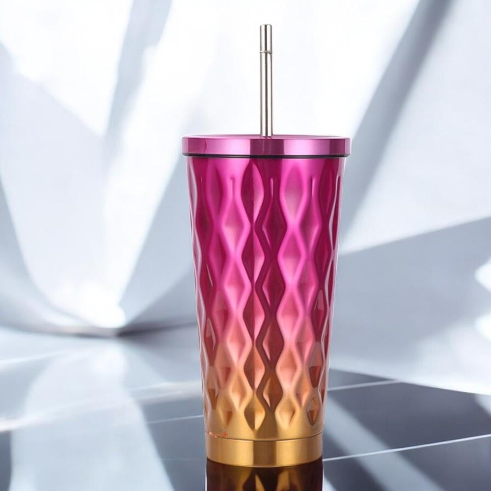 Стакан металлический с крышкой и трубочкой Найт-лайф 550 мл Розовый - фото 1 Стакан металлический с крышкой и трубочкой Найт-лайф 550 мл Розовый - фото 1